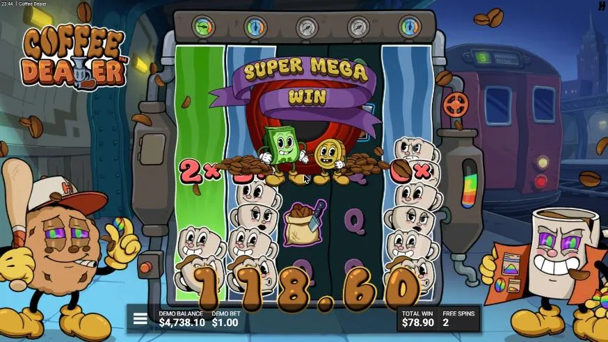 Coffee Dealer Brewfather free spin 6 from our $200 buy: Wild Coffee Reels of 2x, 5x and 6x behind SUPER MEGA WIN 118.60